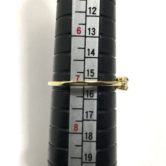 Yellow Gold Plated Sterling Silver Ring Size 7 Pink Lab Created Cubic Zirconia - Picture 3 of 16